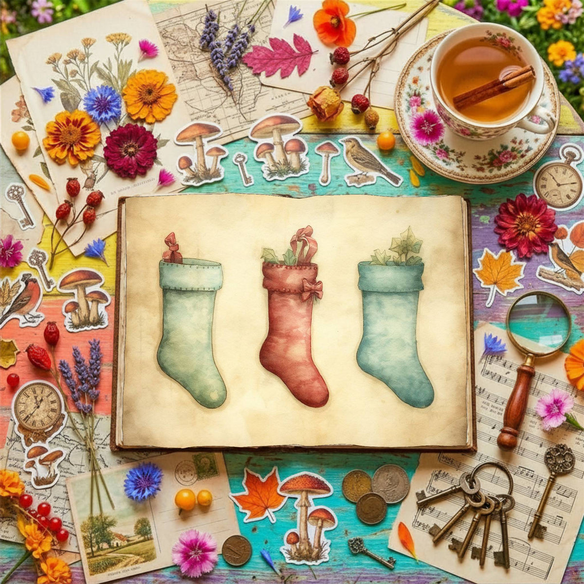 Christmas Stockings Digital Papers
