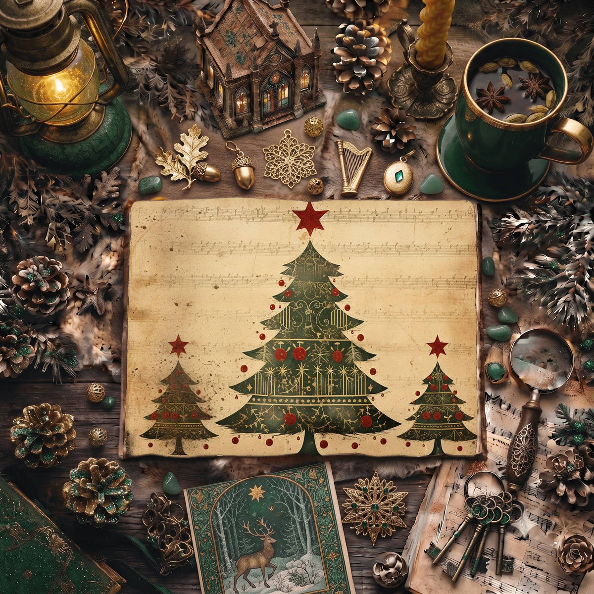 Christmas Trees Digital Papers