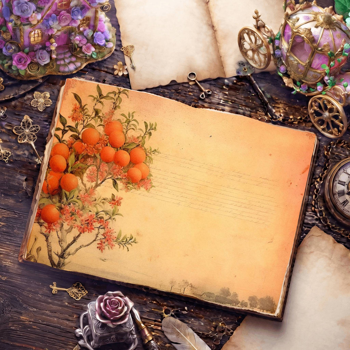 Citrus Fruit Digital Papers