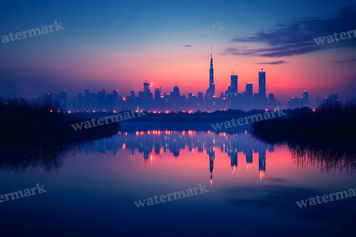 City Lightskyline Night Backdrop Images