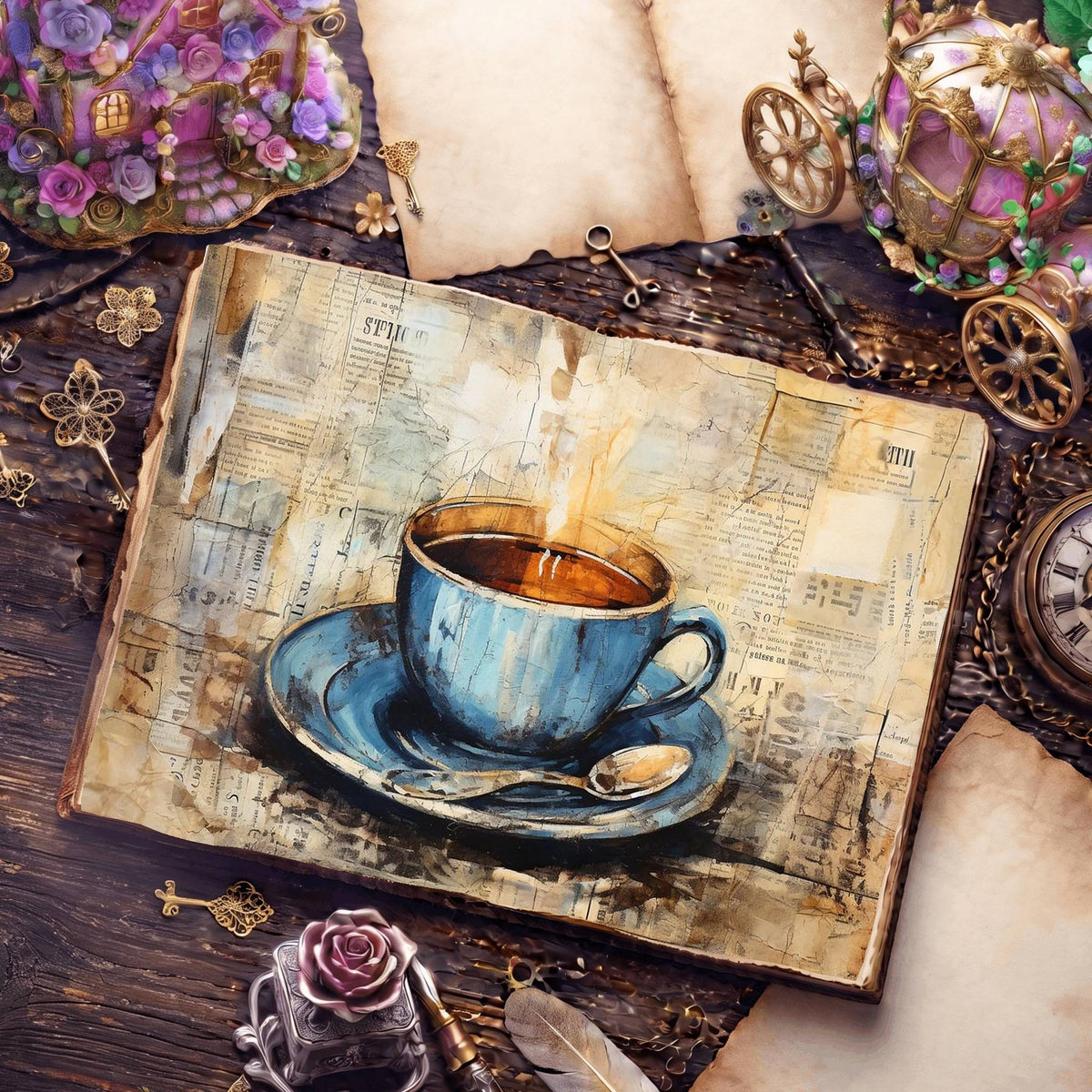 Coffee Cups Digital Papers