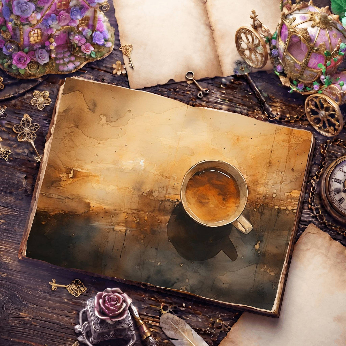 Coffee Cups Digital Papers