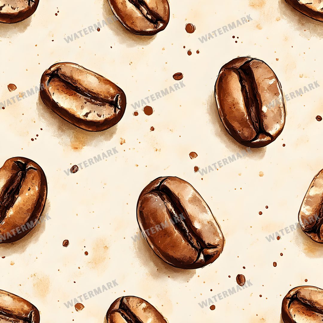 Coffee seamless pattern digital paper, repeating design 3