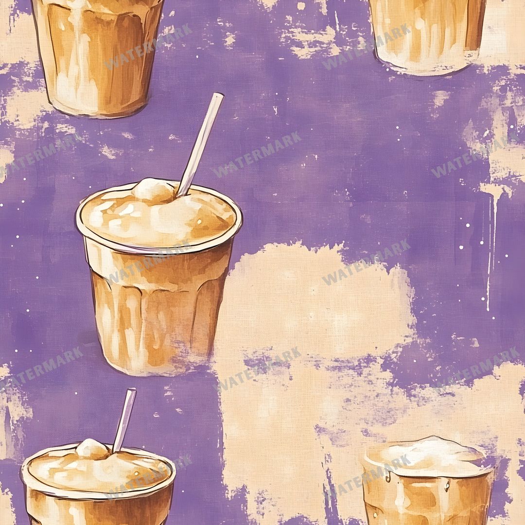 Coffee seamless pattern digital paper, repeating design 3