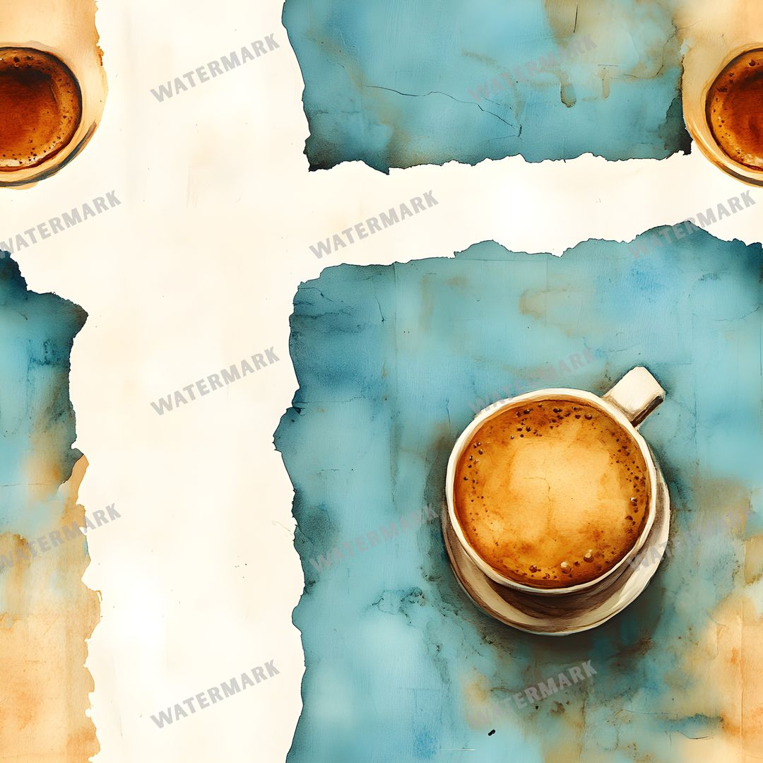 Coffee seamless pattern digital paper, repeating design 3