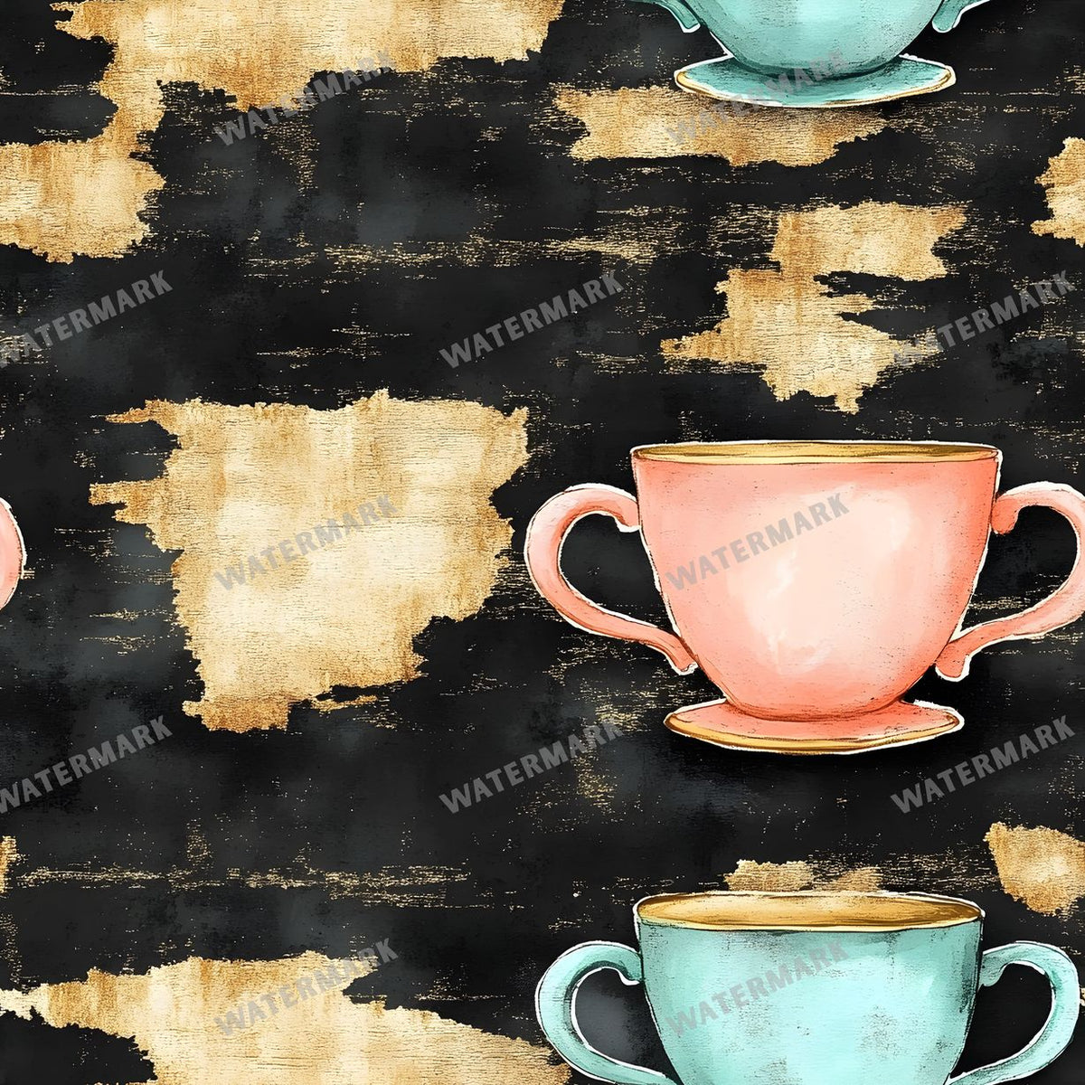 Coffee seamless pattern digital paper, repeating design 3