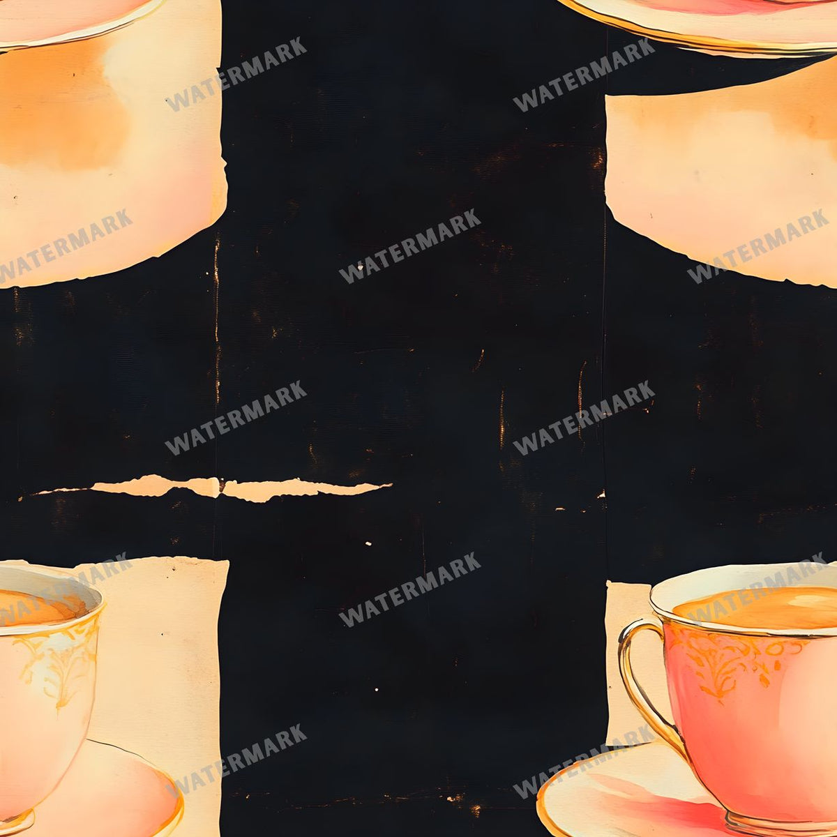 Coffee seamless pattern digital paper, repeating design 3