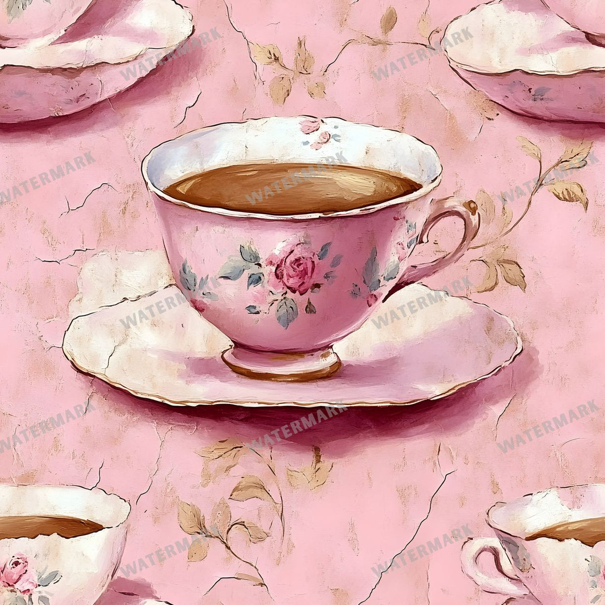 Coffee seamless pattern digital paper, repeating design 3