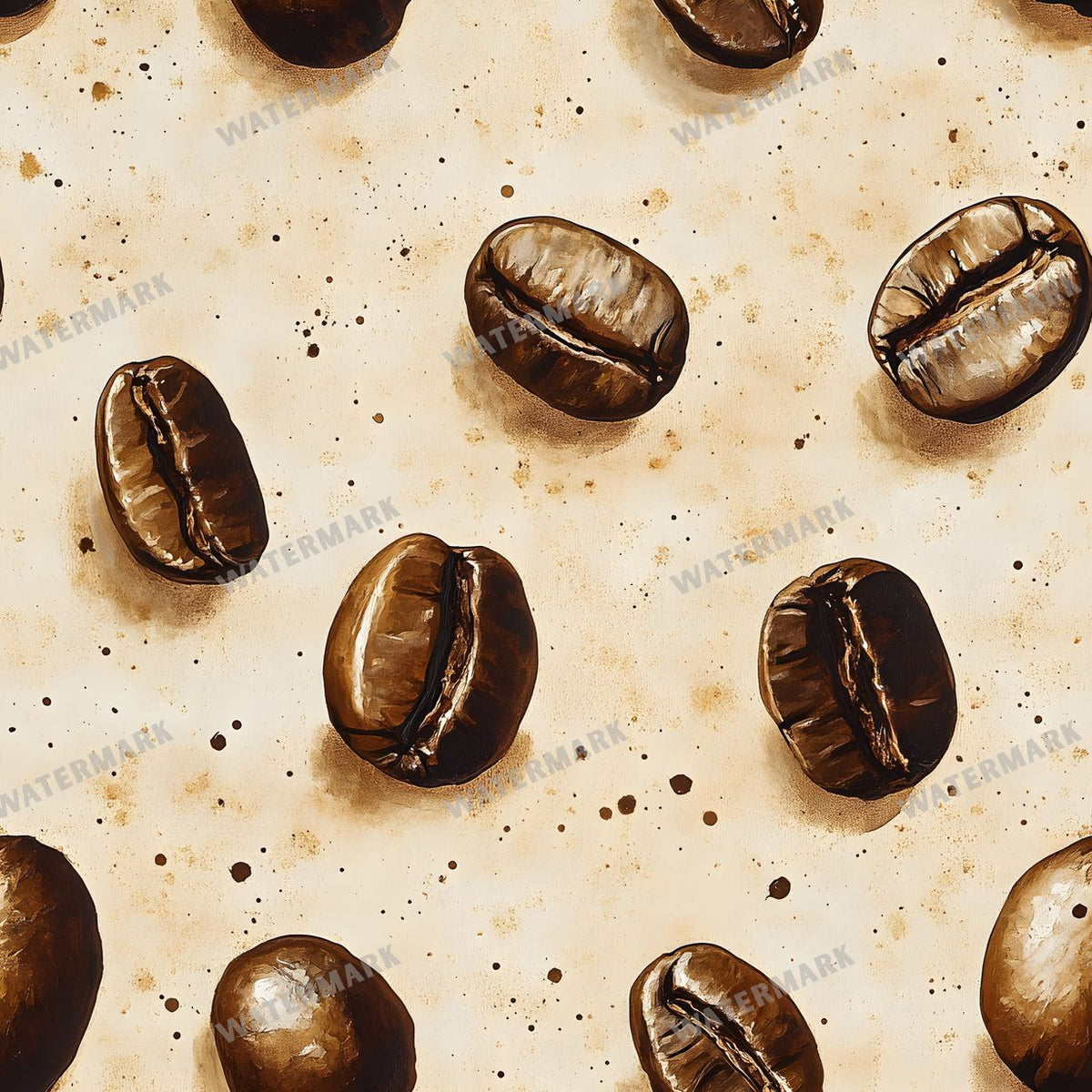 Coffee seamless pattern digital paper, repeating design 3