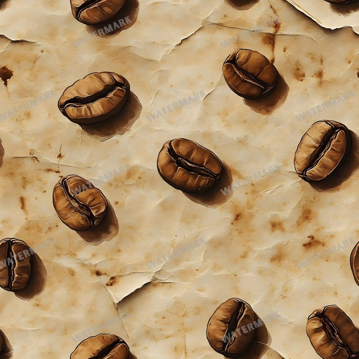 Coffee seamless pattern digital paper, repeating design 3
