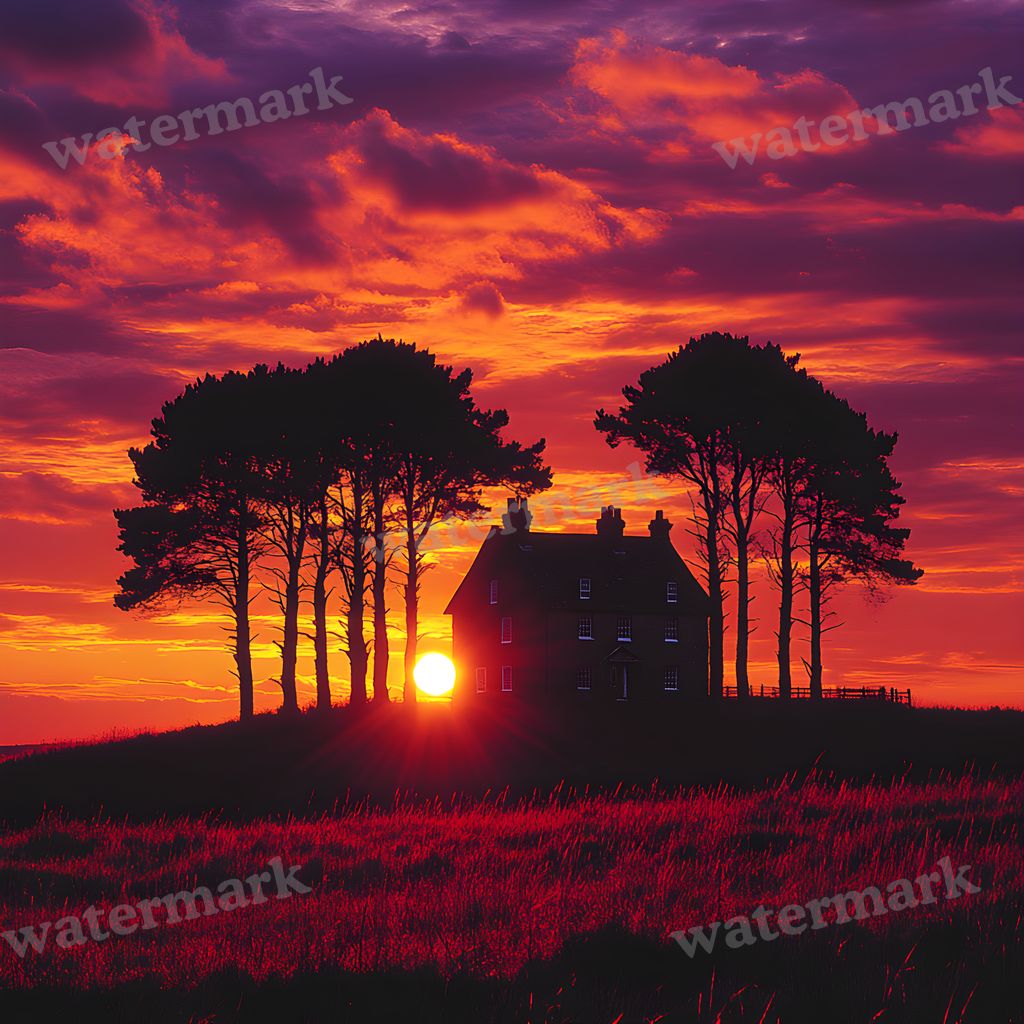 Countryside Silhouette Backdrop Images