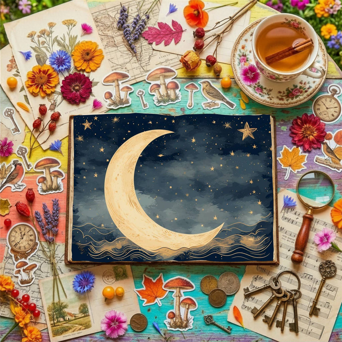 Crescent Moon Digital Papers