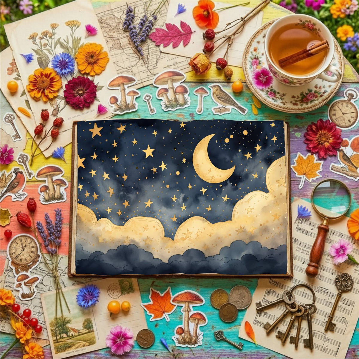 Crescent Moon Digital Papers