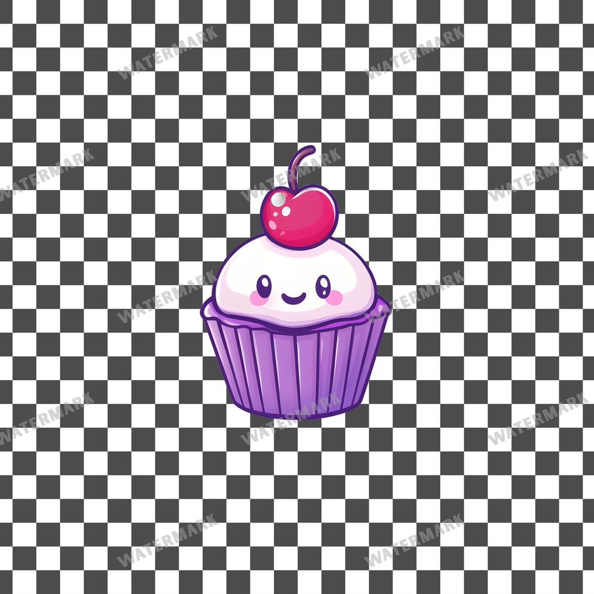Cupcake Kawaii Style Clipart Pngs