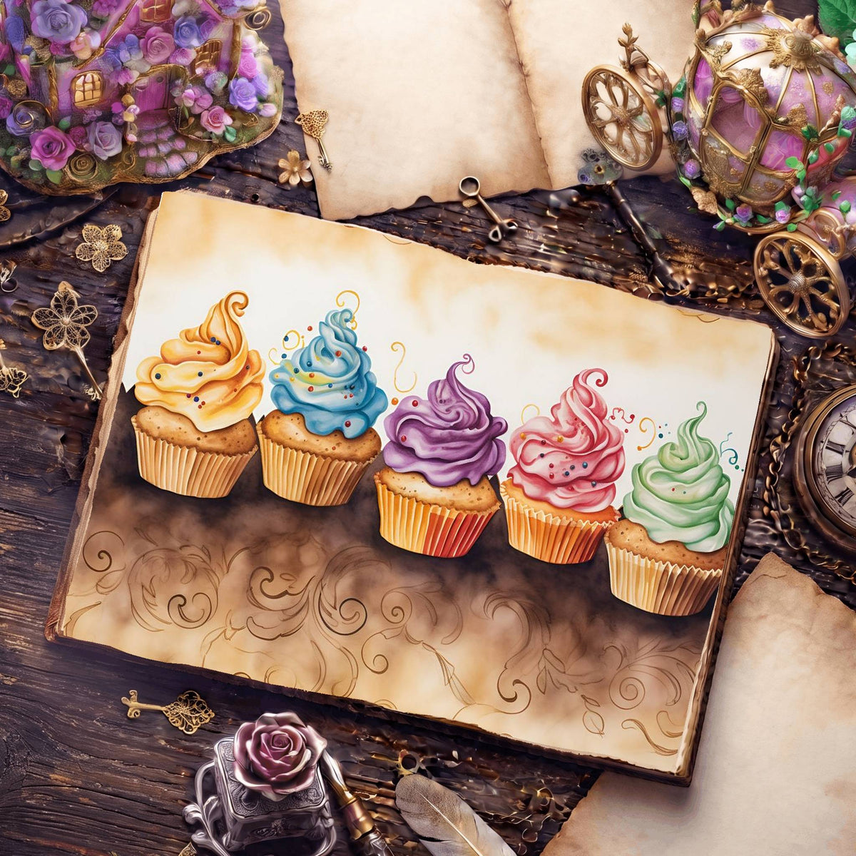 Cupcakes Digital Papers