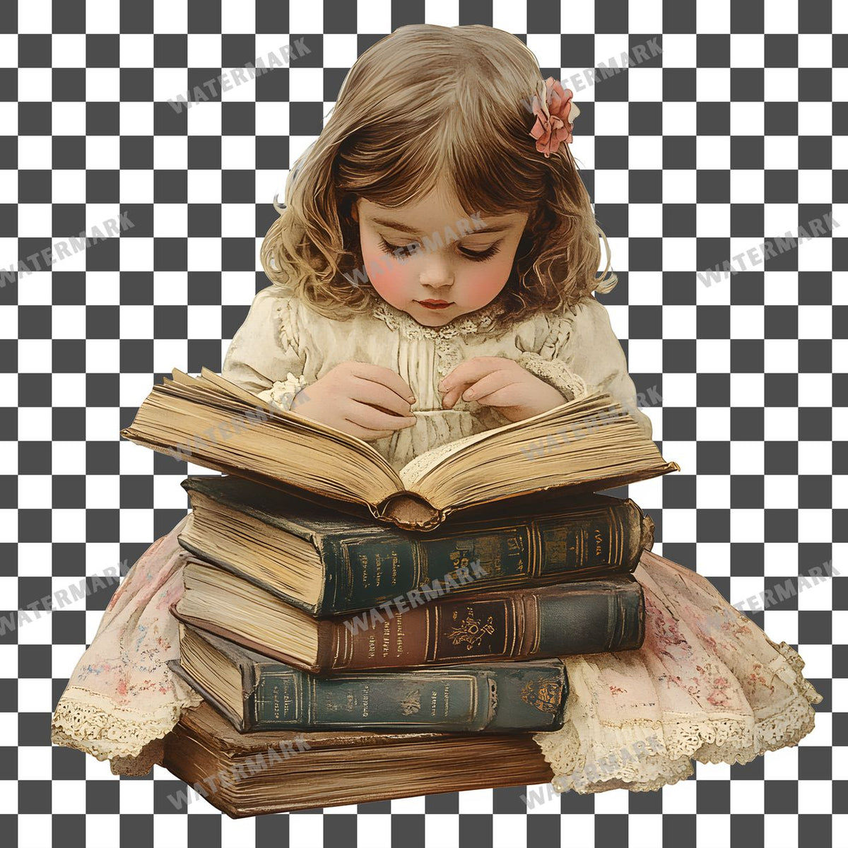Cute Book Vintage Style Clipart Pngs