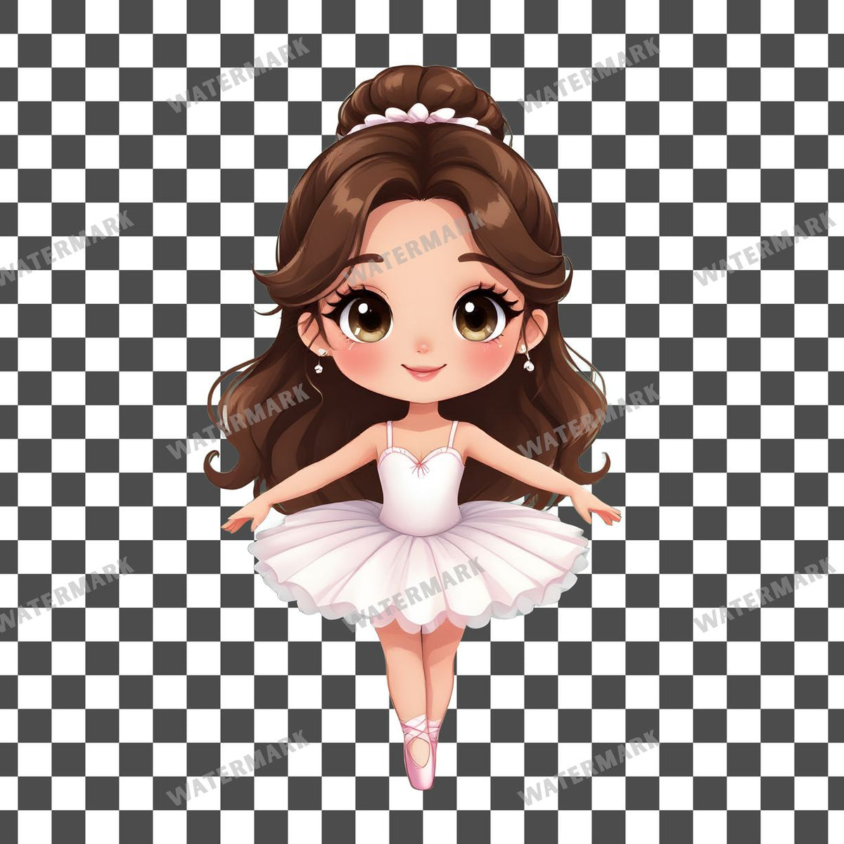 Cute Chibi Ballerina Clipart Pngs