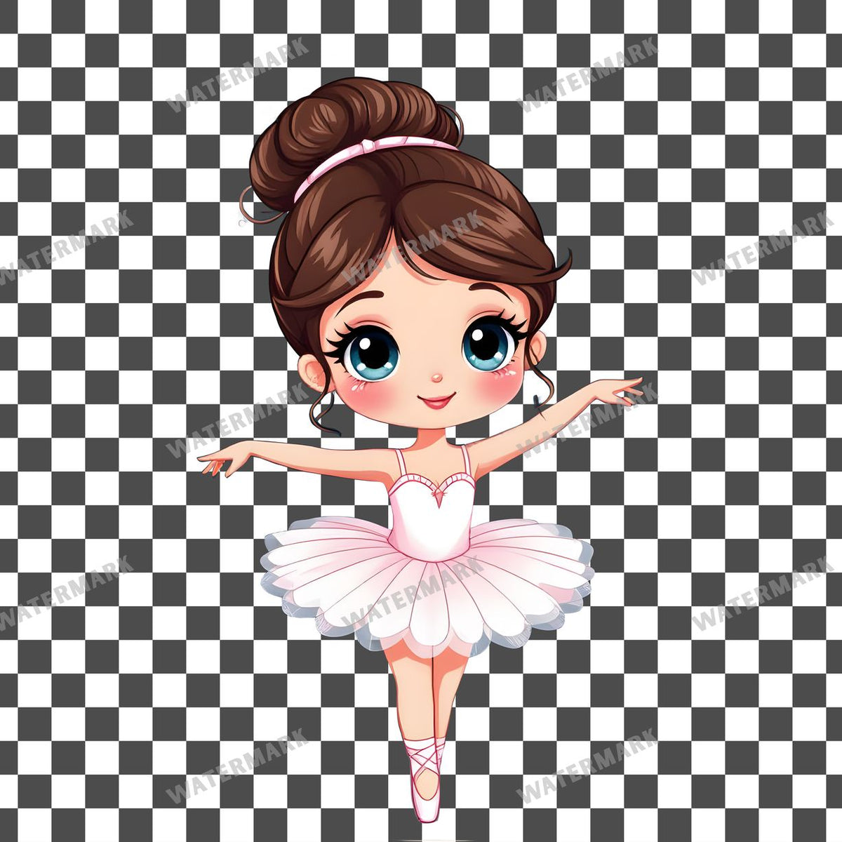 Cute Chibi Ballerina Clipart Pngs