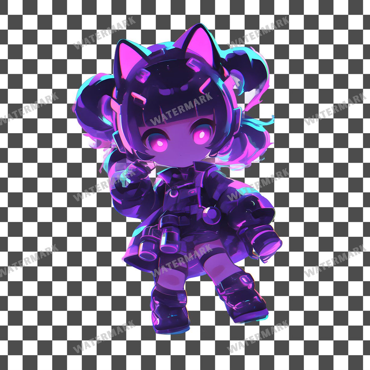 Cyberpunk Girl Clipart Pngs