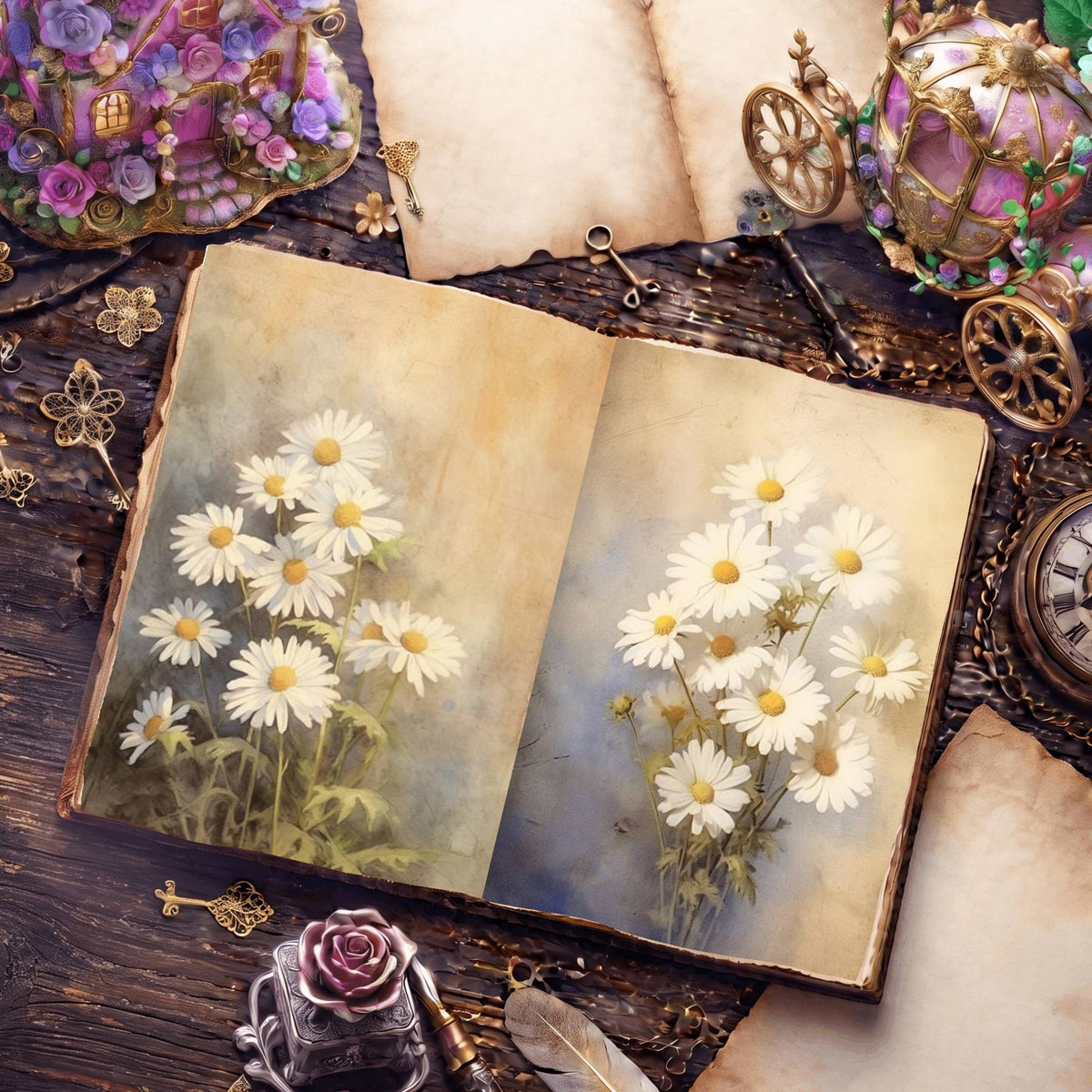 Daisies Digital Papers