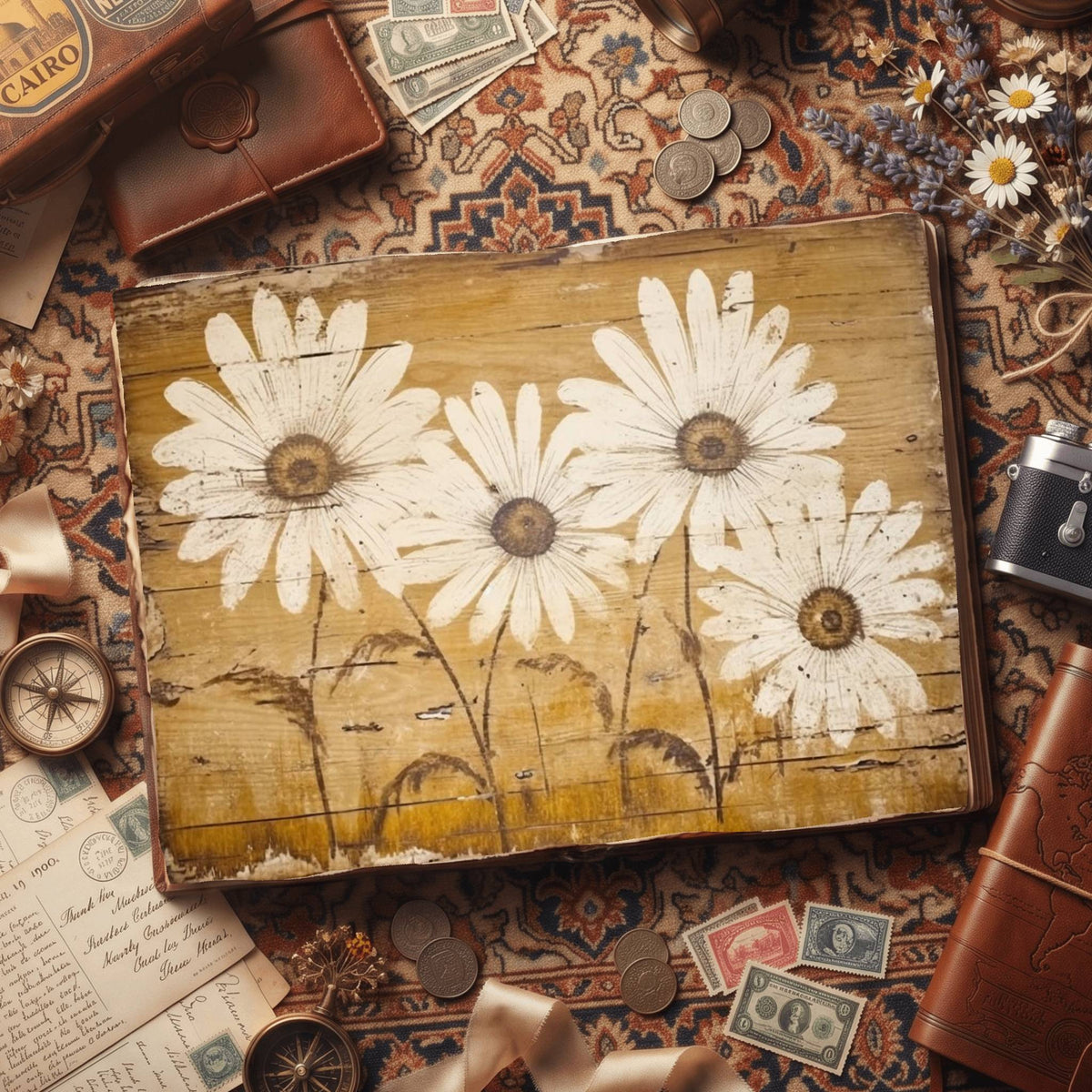 Daisy Flowers Digital Papers
