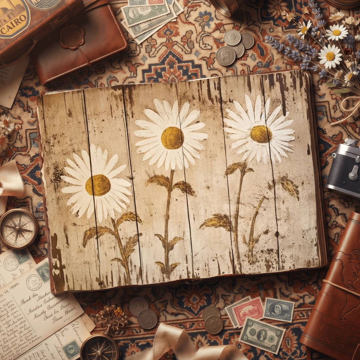 Daisy Flowers Digital Papers