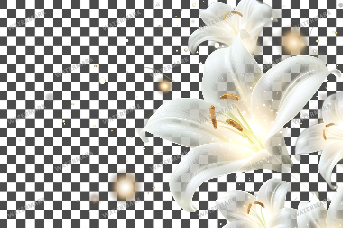 Easter Lilies Transparent Overlay Pngs