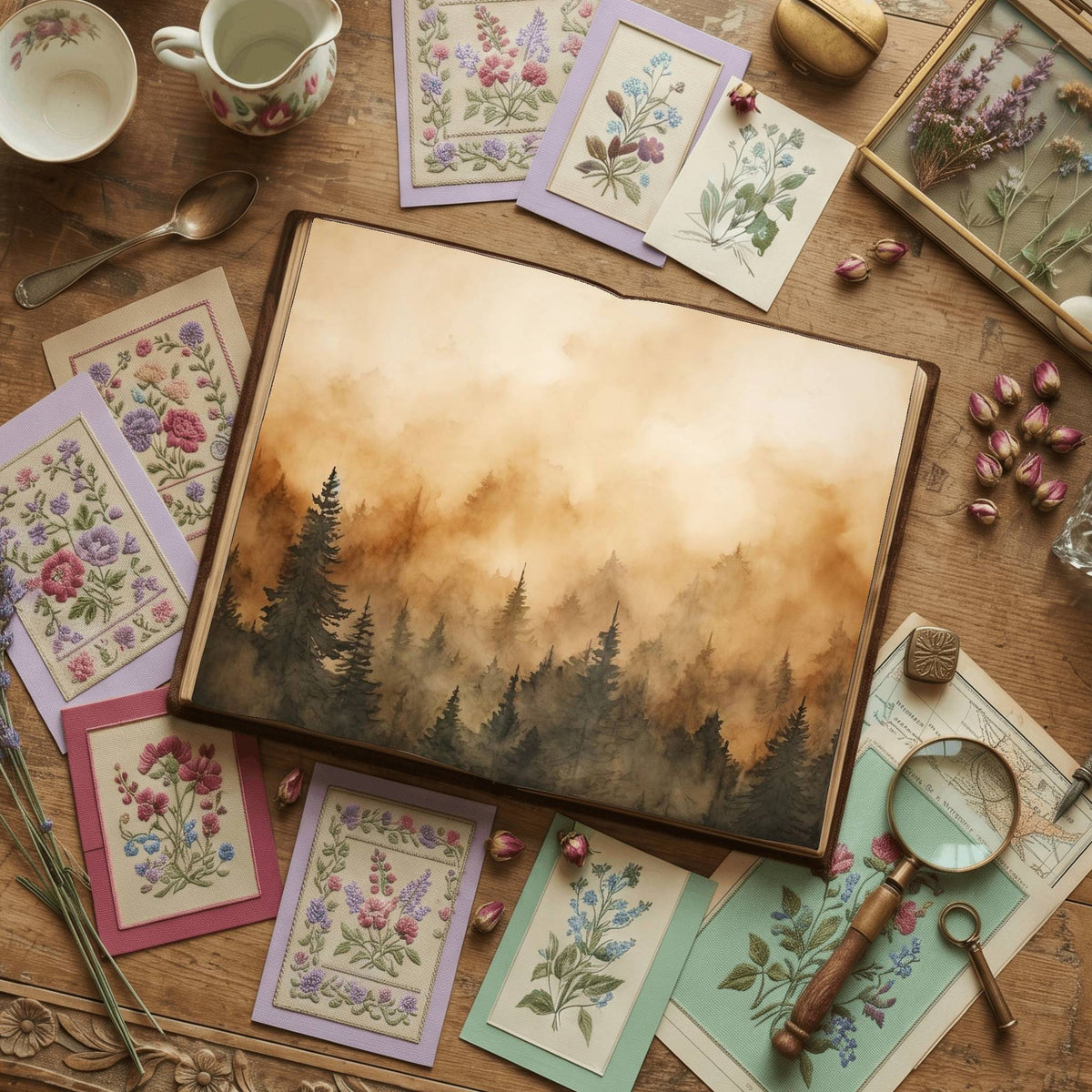 Evergreen Forest Digital Papers