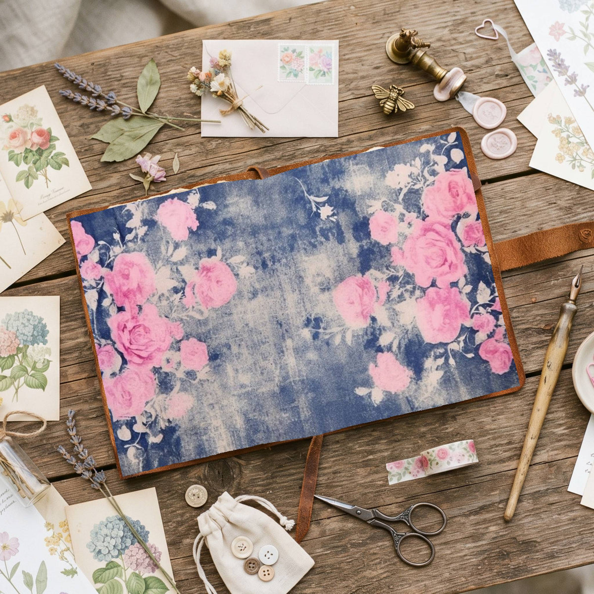 Faded Pink Roses Digital Papers
