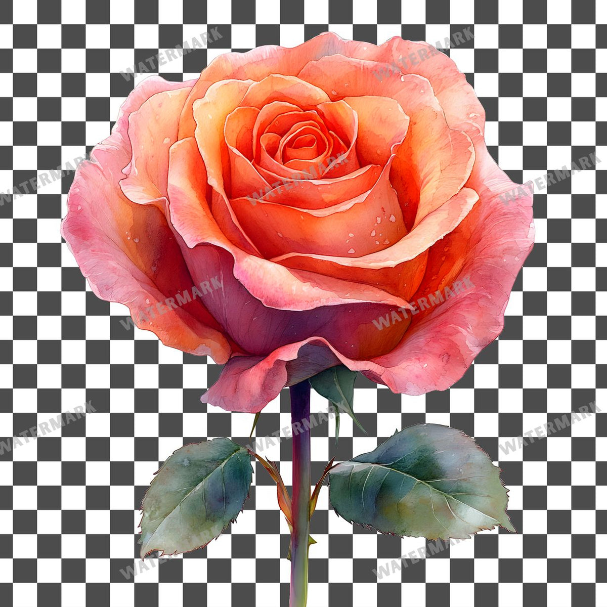 Faded Rose Bouquet clipart PNG on a transparent background, design 3