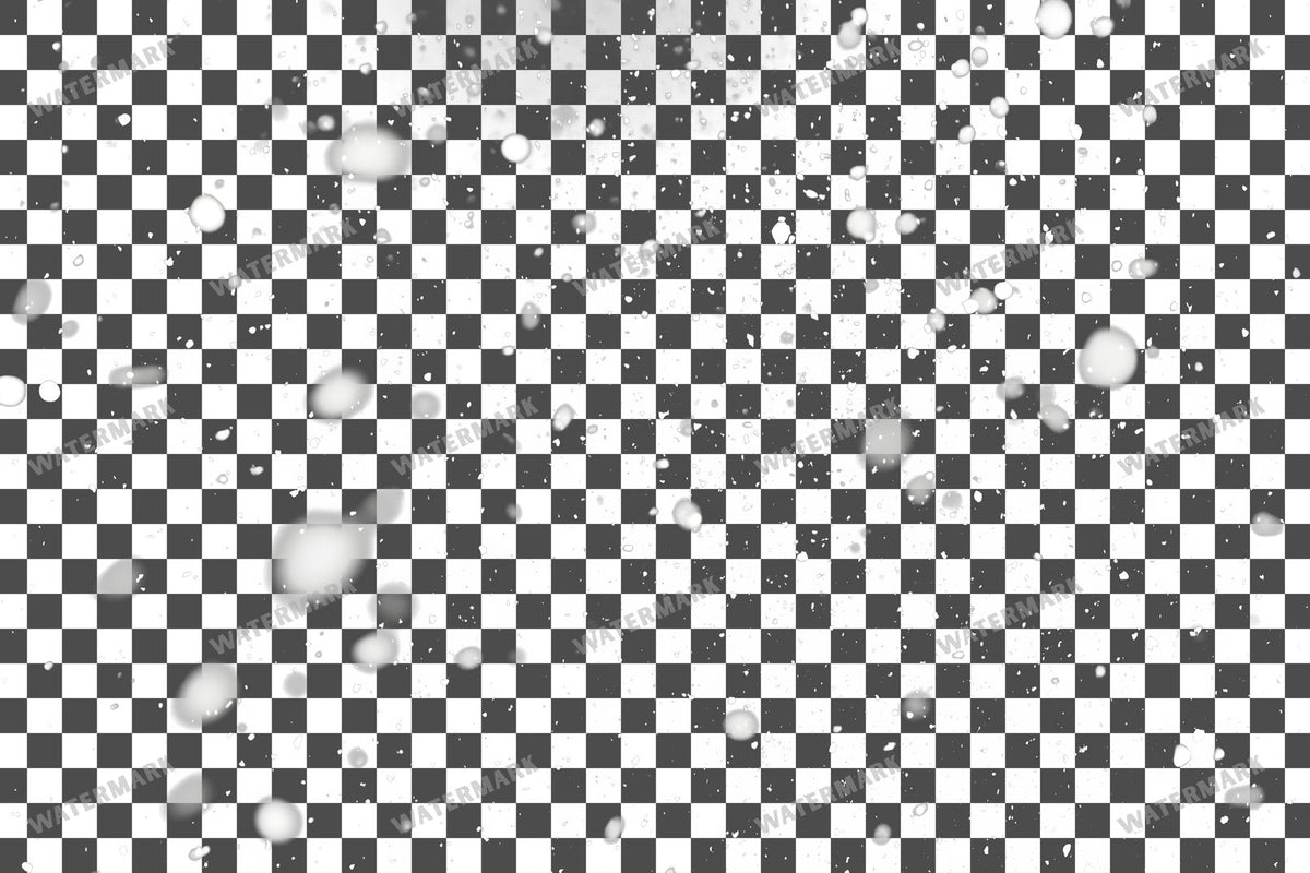 Falling Snow PNG overlay on a transparent checkered background, preview 3