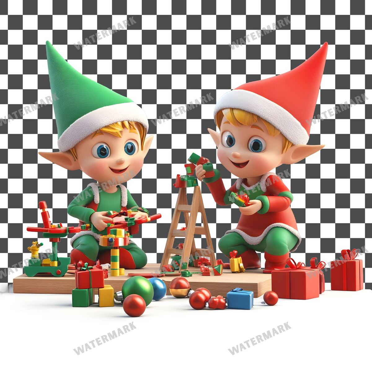 Festive Toy Builders Clipart Pngs