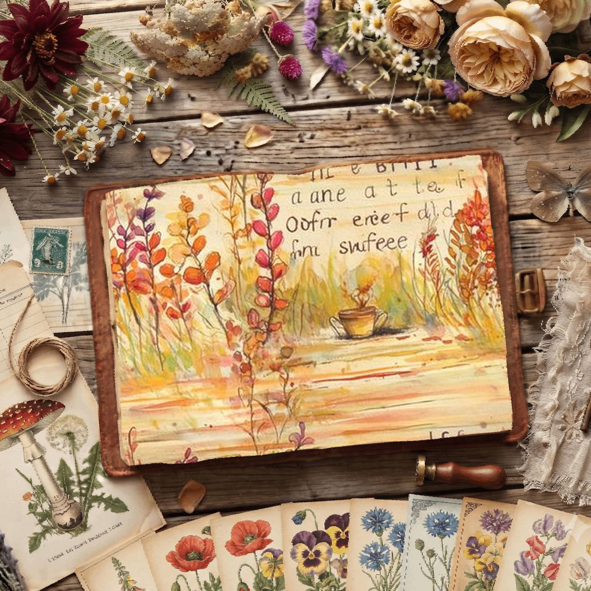 Floral Coffee Digital Papers