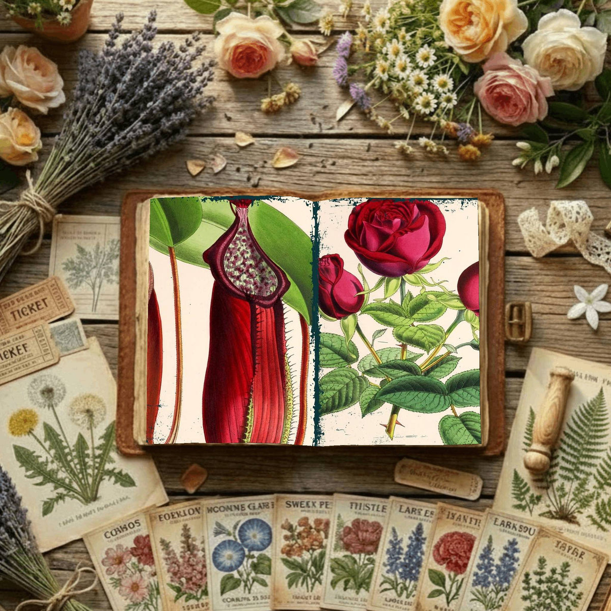 Floral Illustrations Digital Papers