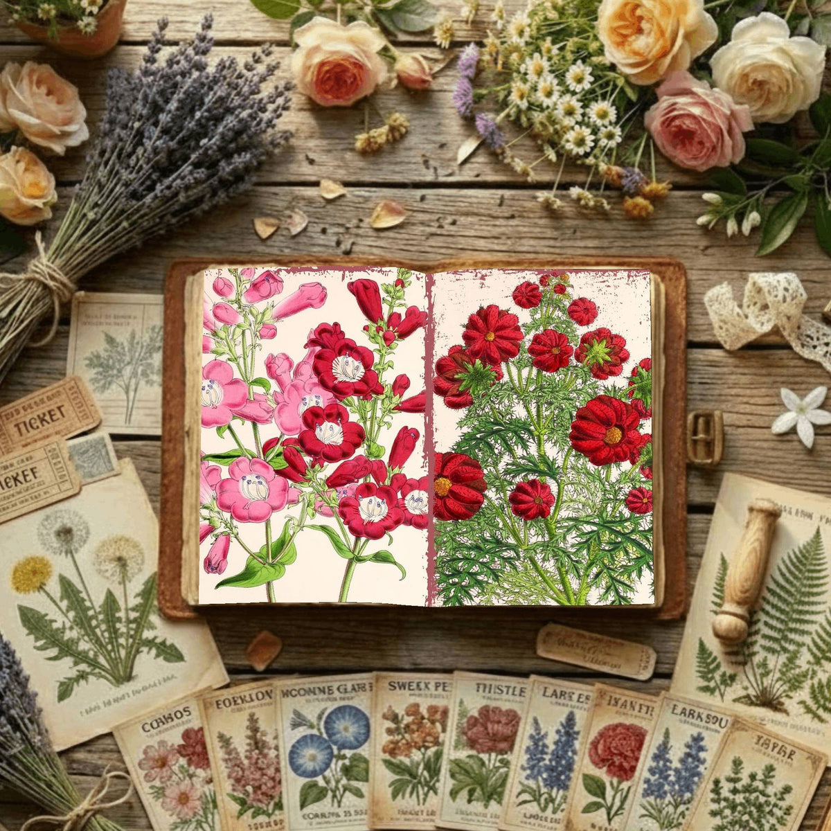 Floral Illustrations Digital Papers
