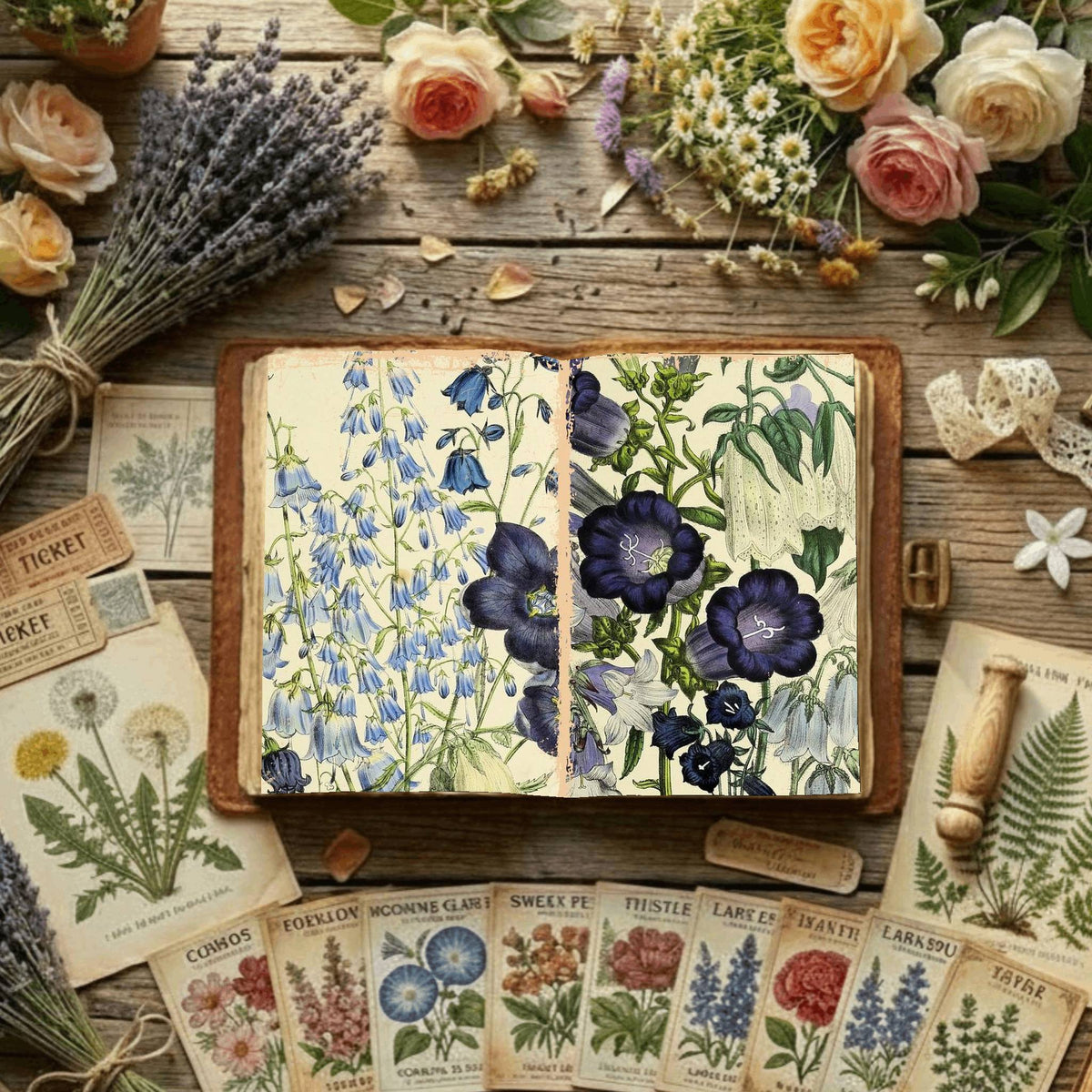 Floral Illustrations Digital Papers