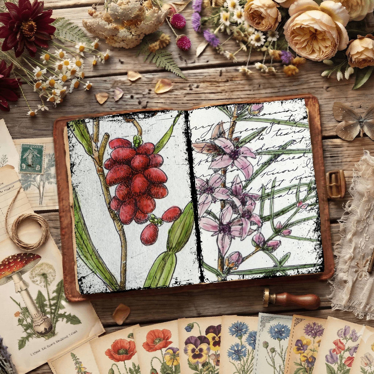 Floral Illustrations Digital Papers