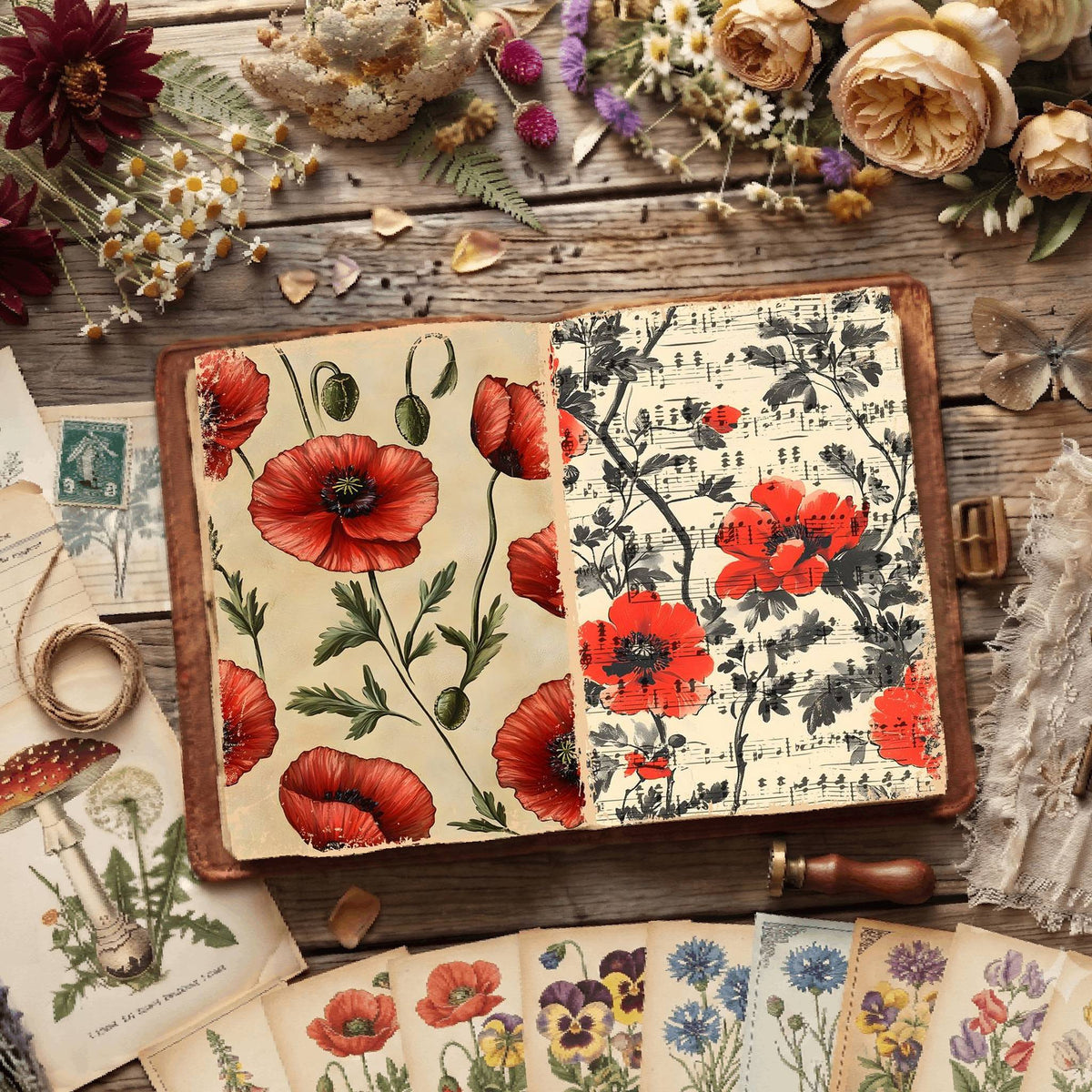 Floral Illustrations Digital Papers