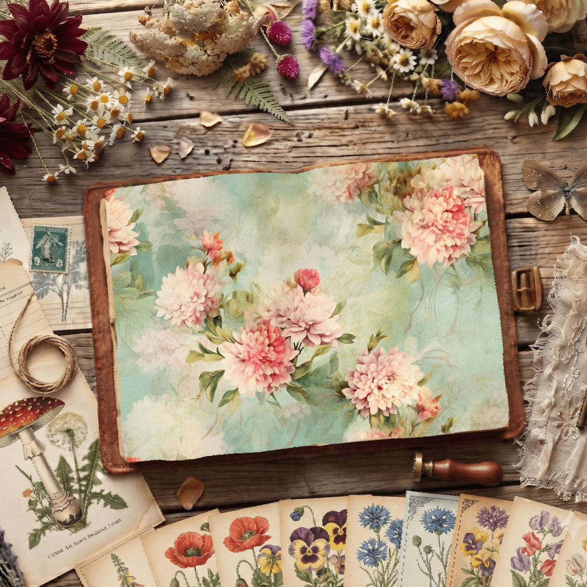 Floral Shabby Digital Papers