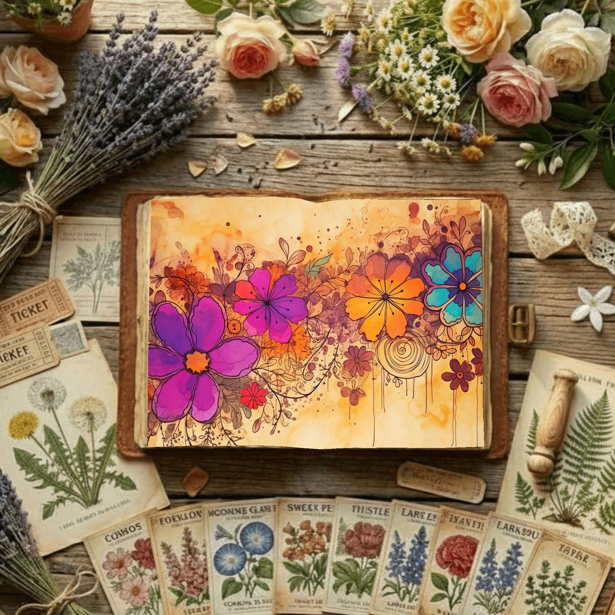 Floral Digital Papers