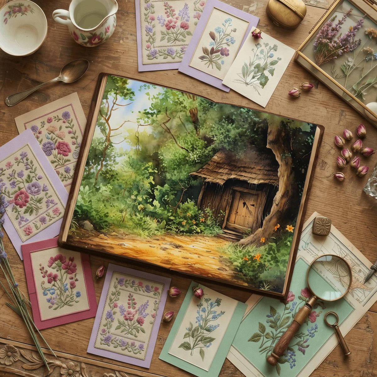 Forest Cabin Digital Papers