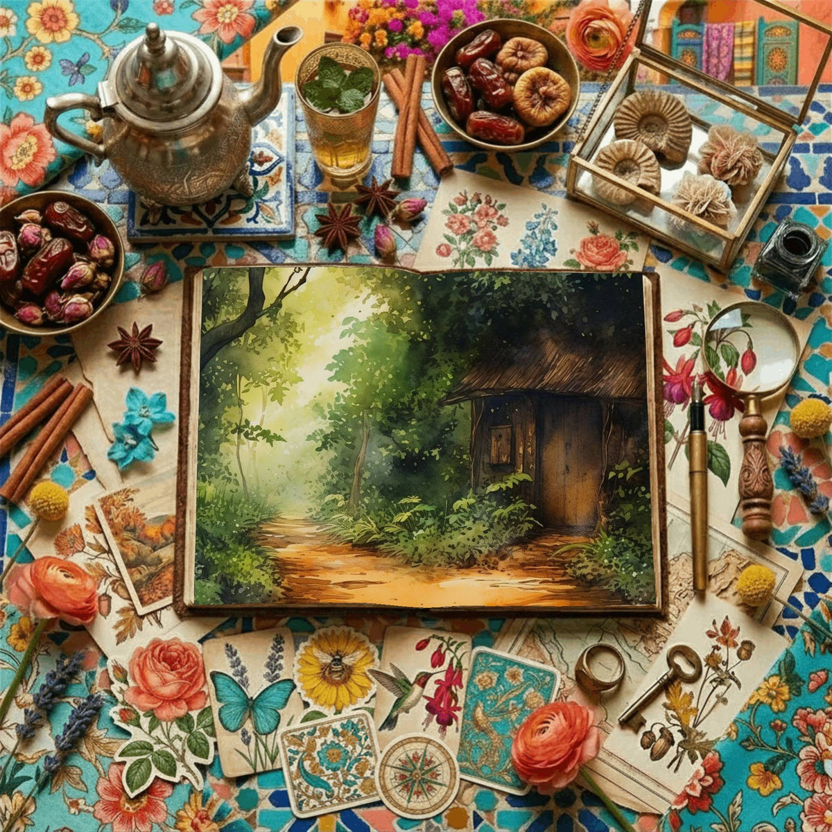 Forest Cabin Digital Papers