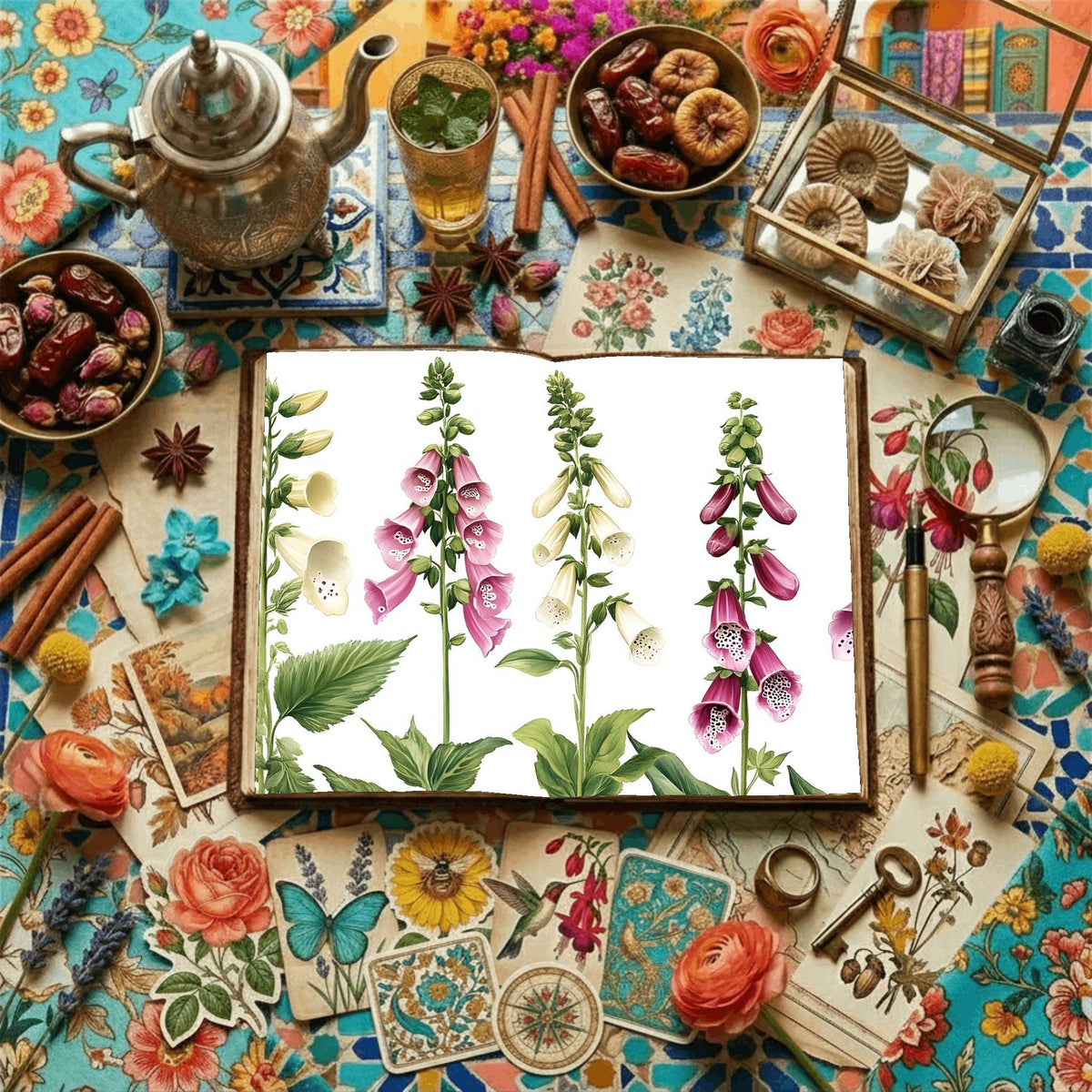 Foxgloves Digital Papers