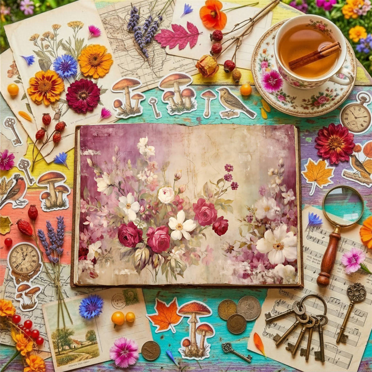 Fuchsia Flowers Digital Papers