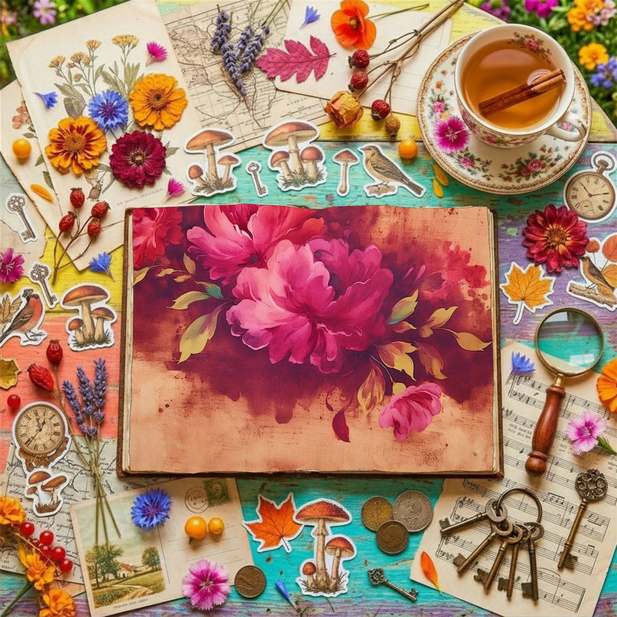 Fuchsia Flowers Digital Papers
