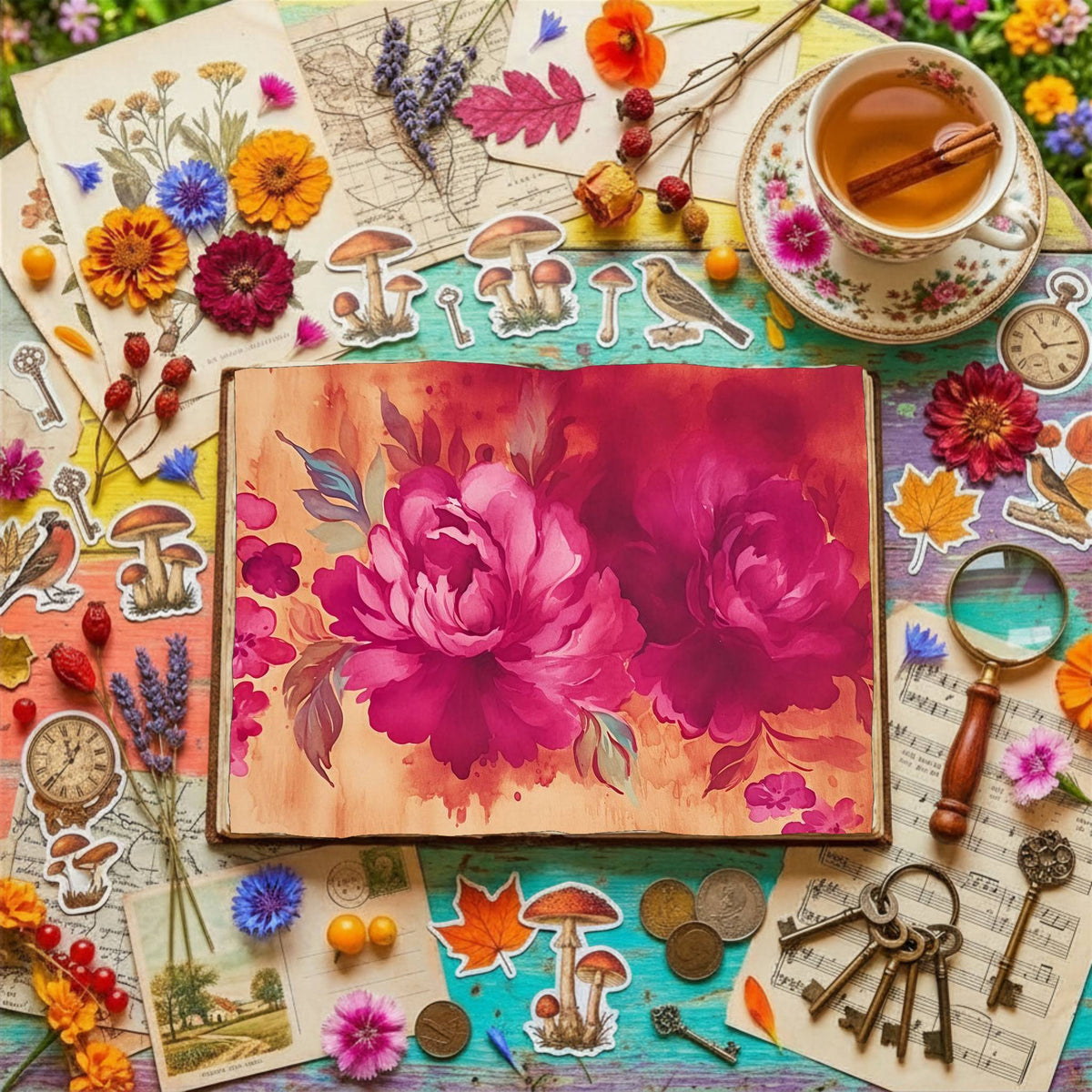 Fuchsia Flowers Digital Papers
