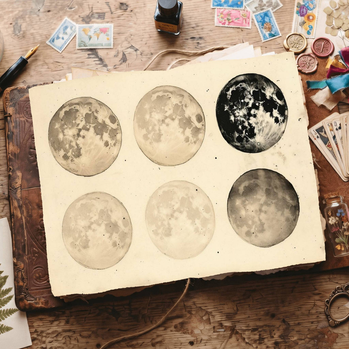 Full Moon Set Digital Papers