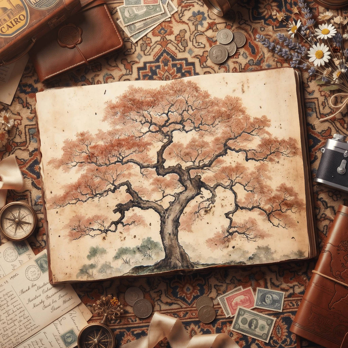 Gingko Trees Digital Papers