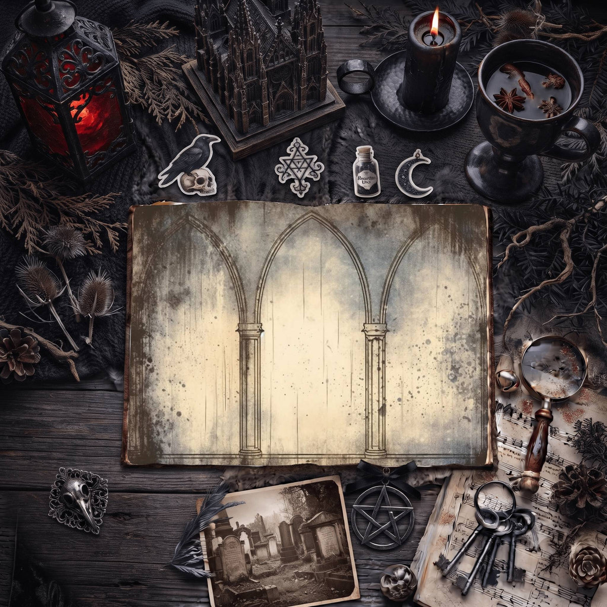 Gothic Arches Digital Papers