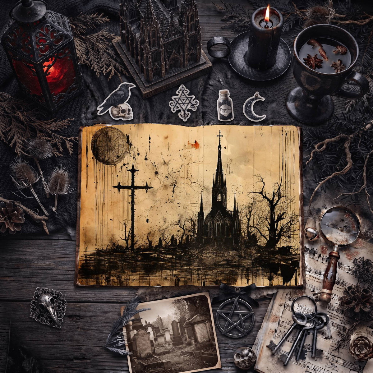 Gothic Castle Digital Papers